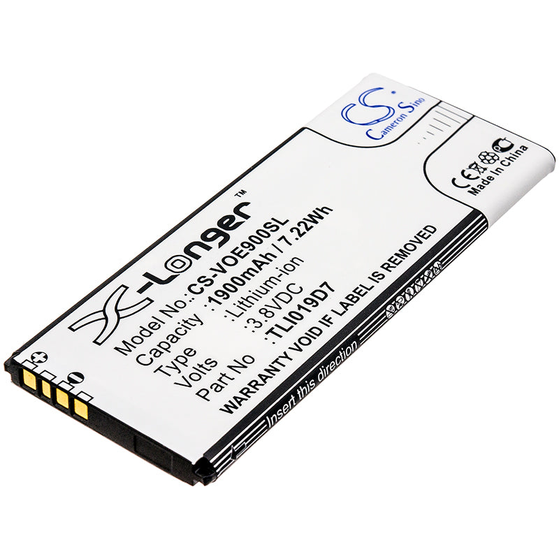 1900mAh Vodafone Smart E9 Battery - Alcatel 1 Dual SIM Replacement - 3.8V Li-ion TLI019D7