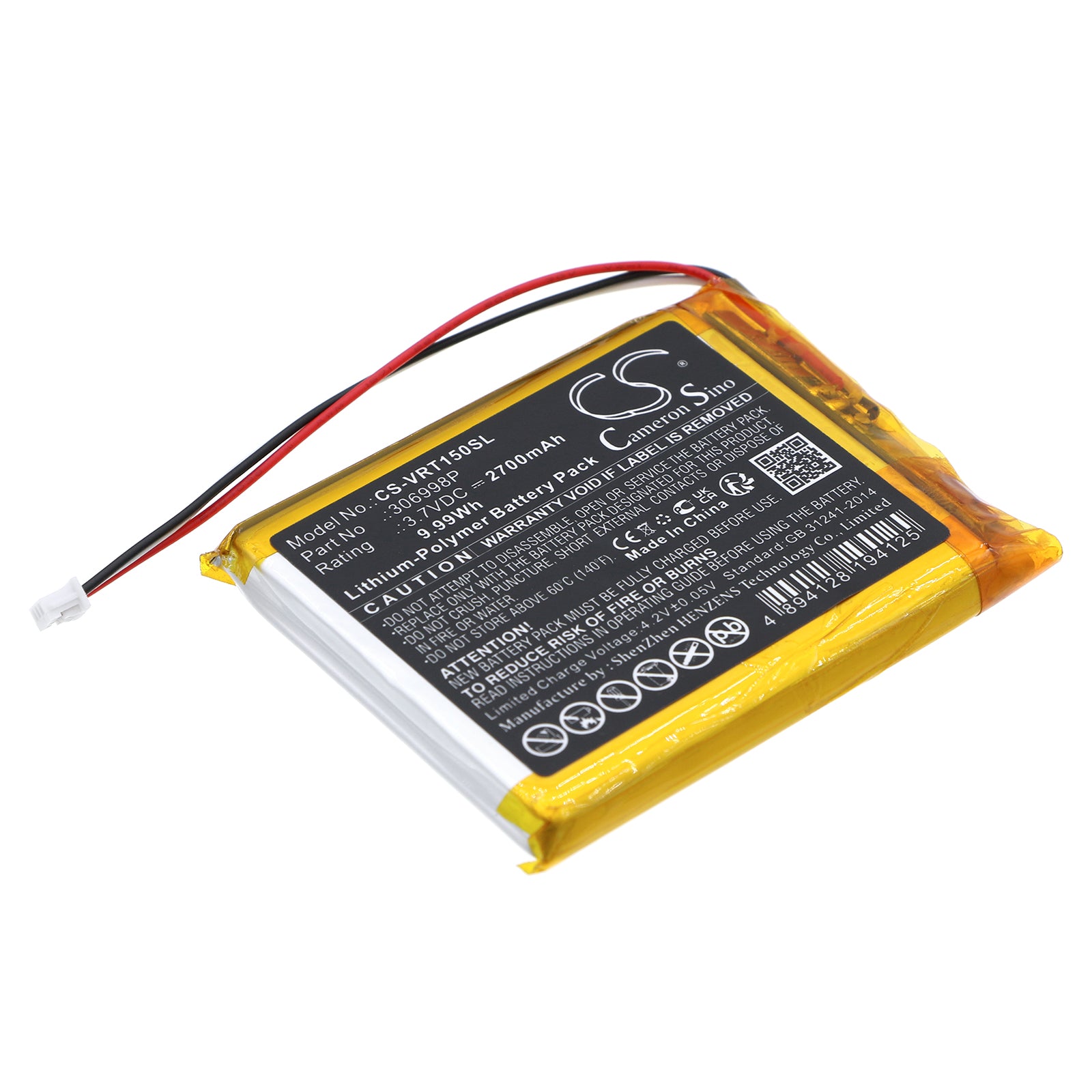 2700mAh Li-Polymer Replacement Battery for Voltcraft BS-1000T/BS-1500T Thermal Cameras - 3.7V 9.99Wh