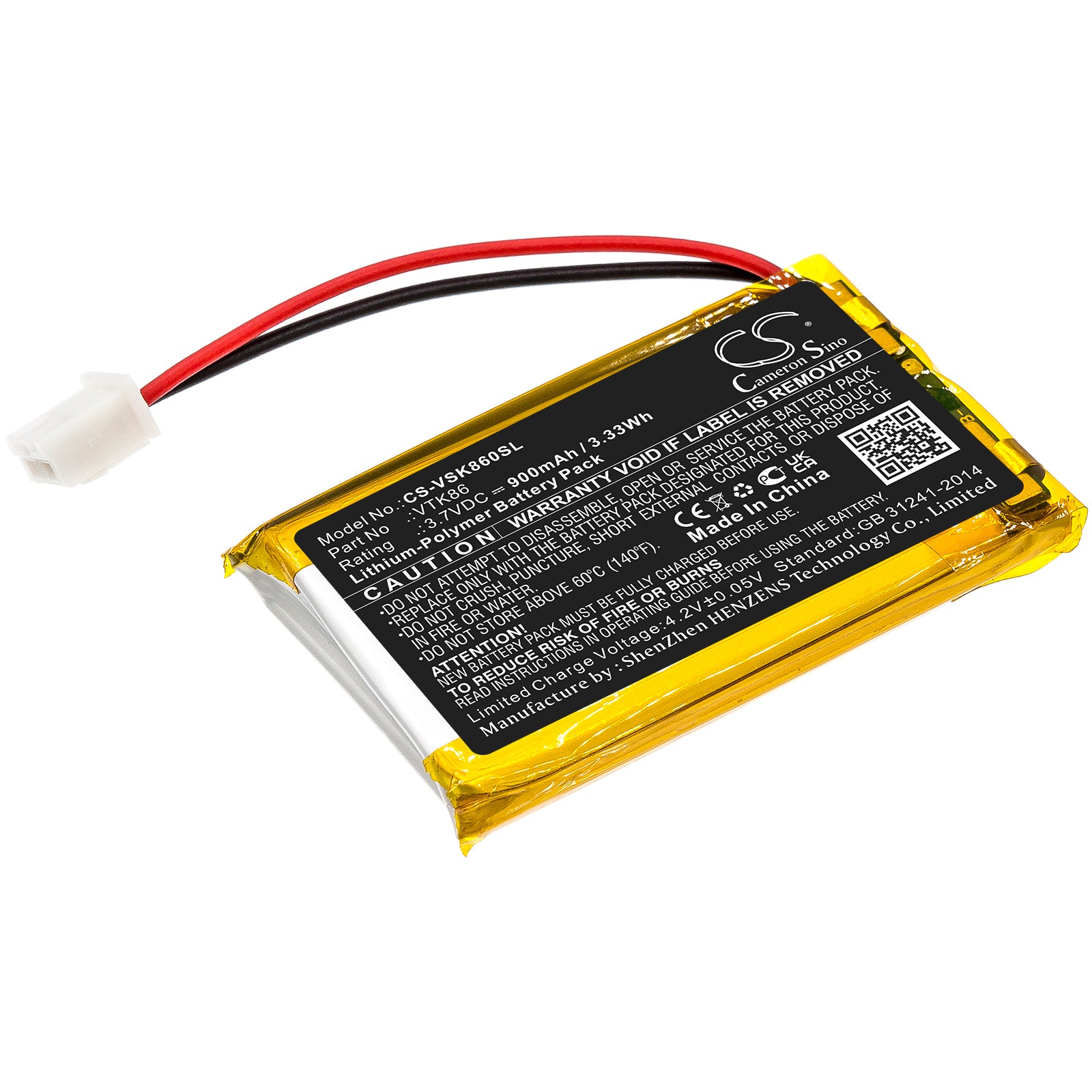 Velocitek Shift/Navigator GPS Replacement Battery - 900mAh, 3.7V Li-Polymer VTK86 - Reliable Performance