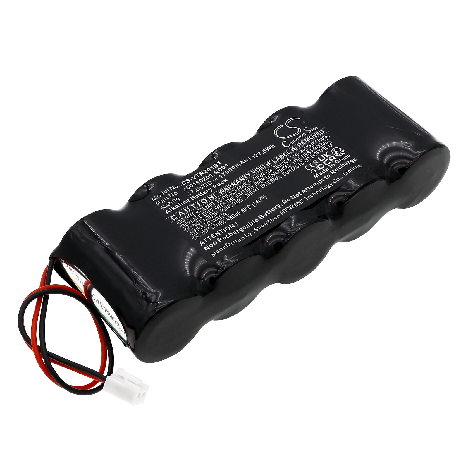 Venitem Rio Siren Alarm Battery Replacement, 7.5V 127.5Wh Alkaline - Replaces 50110201.R001 (165.6x63.6x33.5mm)