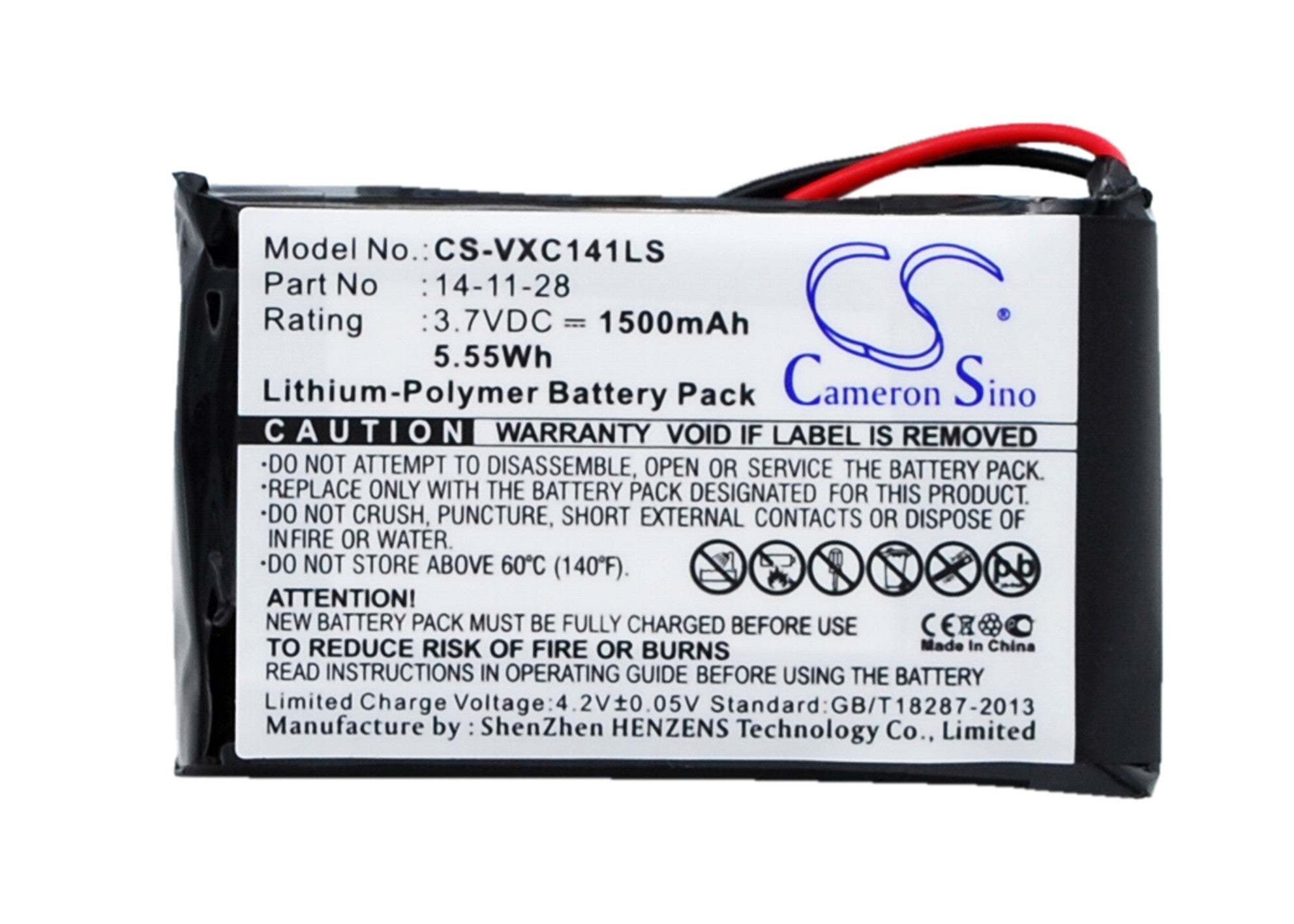 3.7V 1500mAh Li-Polymer Battery - Vancouver/XC-141K Bicycle & Flashlight Replacement - 49.88x30.20x14.76mm