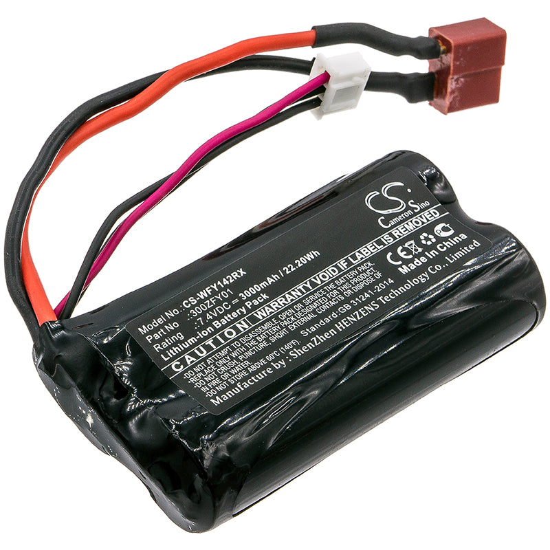 7.4V 3000mAh Li-ion Battery for Wltoys FY01 FY02 FY03 12428 12423 RC Car Upgrade - 68.45x36.96x18.8mm