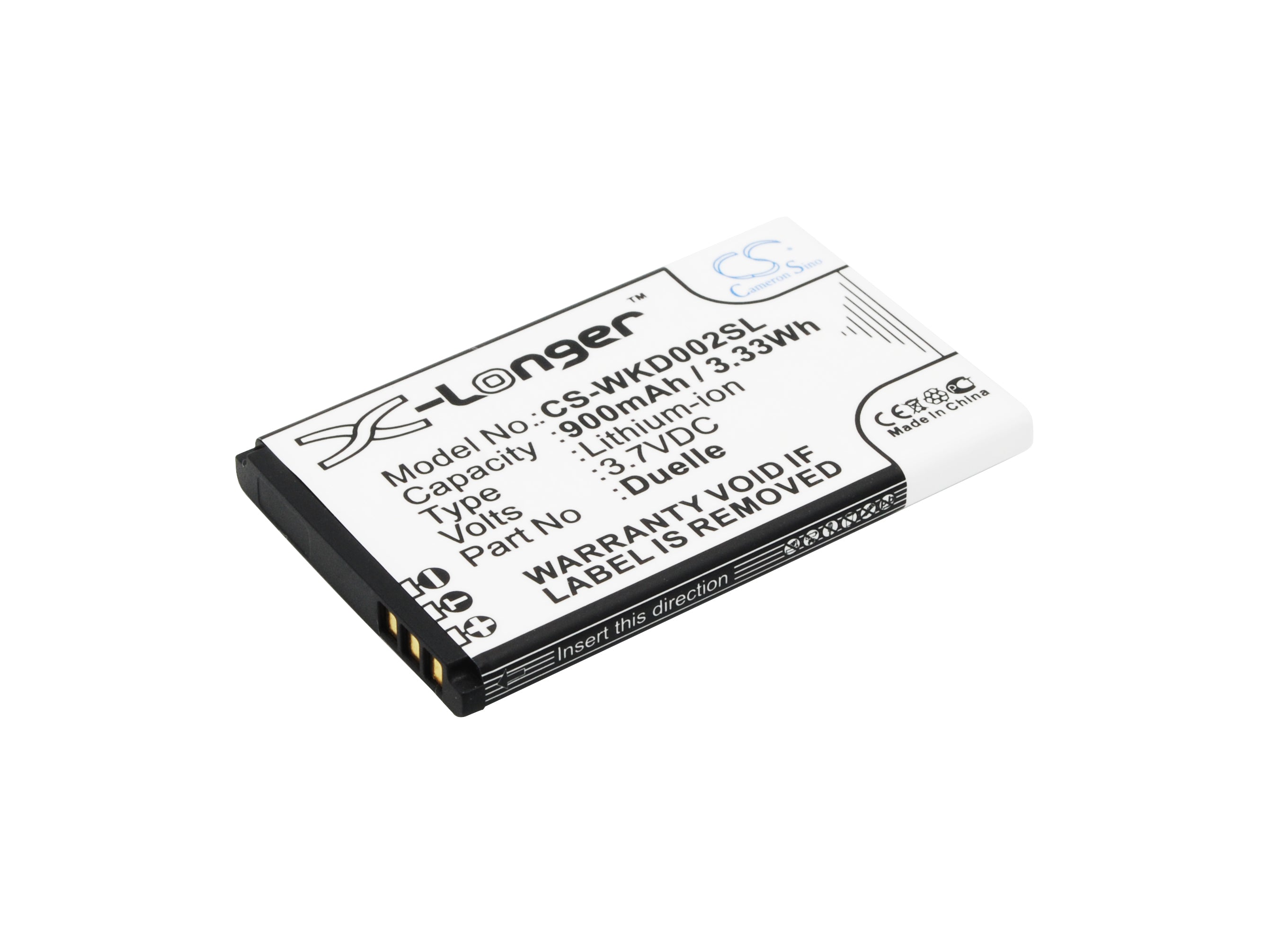 900mAh Battery Replacement for Wiko DuElle Smartphone - 3.7V Li-ion - Compatible Wiko DuElle Cell Phone
