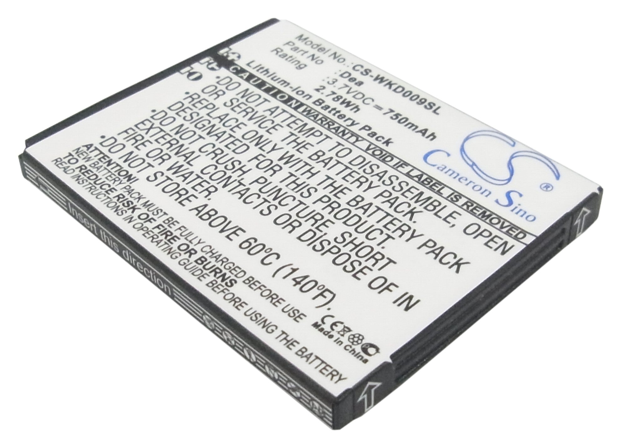 750mAh Replacement Battery for Wiko Dea - 3.7V Li-ion, 50x40x4.7mm Smartphone Power Solution