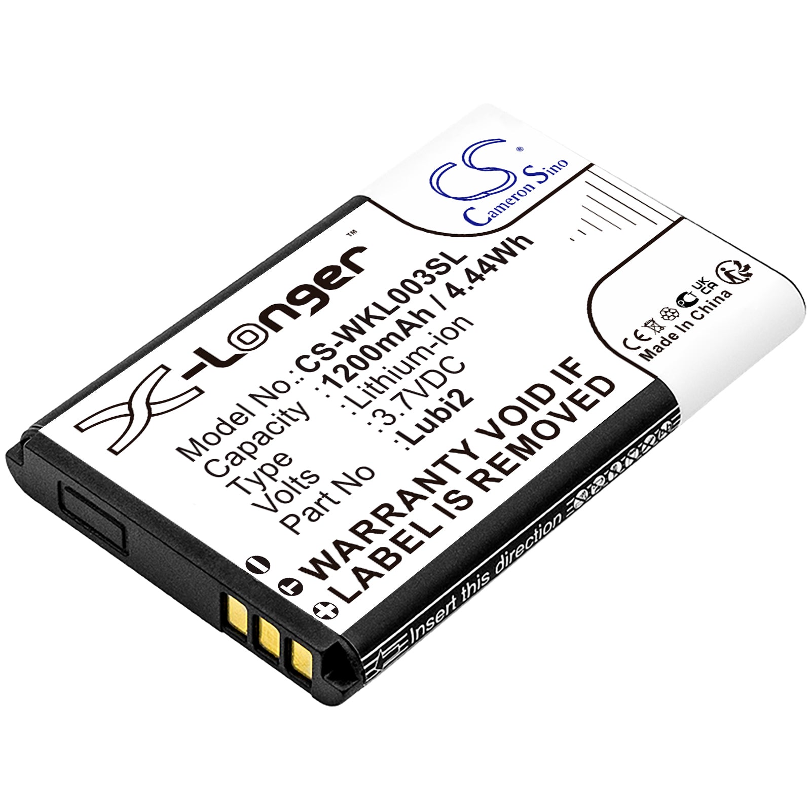 1200mAh Replacement Battery for Aligator Vertu Wiko Phones - 3.7V Li-ion - WG1 BL-5CV Compatible