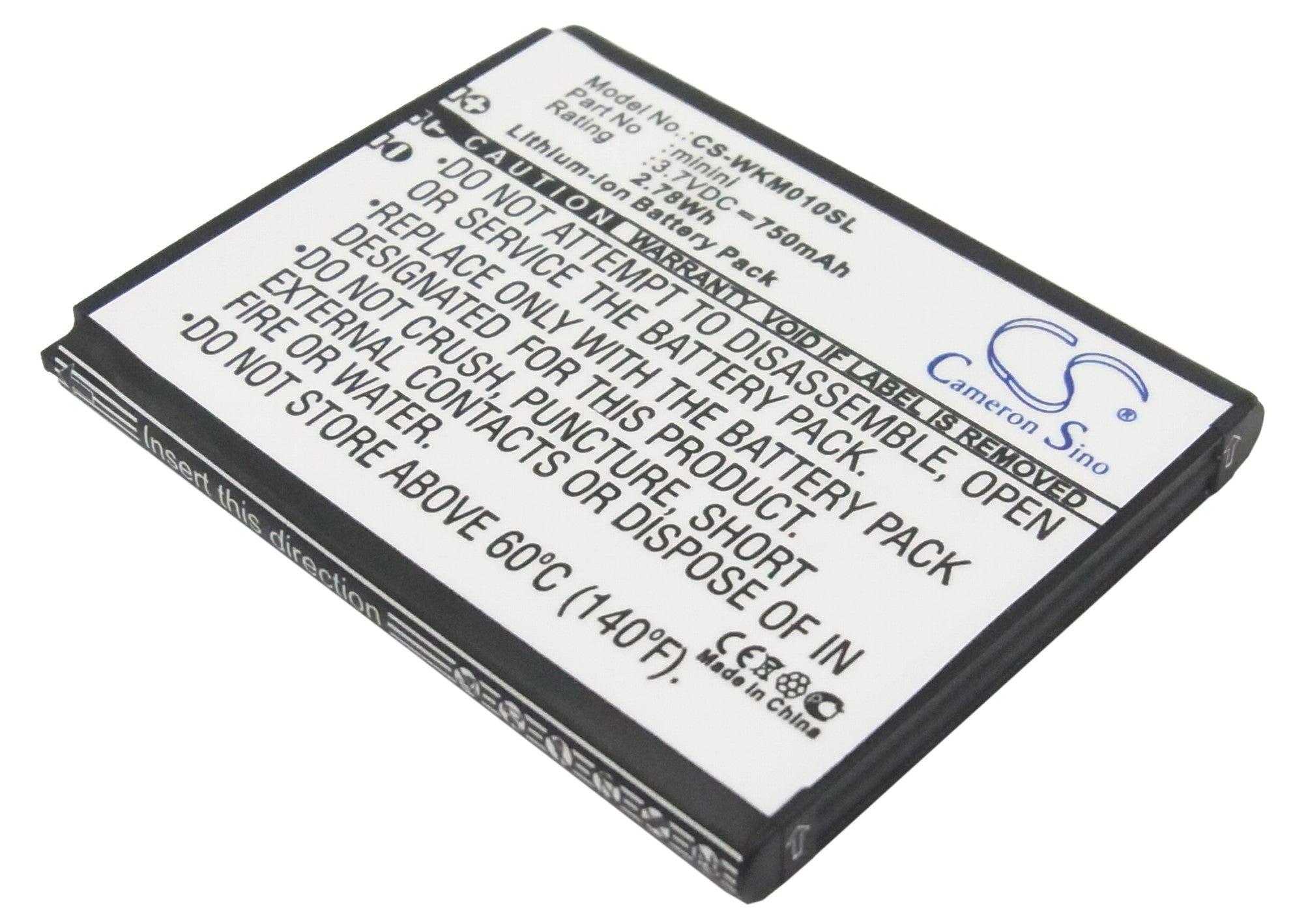 750mAh Replacement Battery for BLU Spark S130, Wiko Minimi - 3.7V Li-ion Smartphone Battery (50x40x4.8mm)