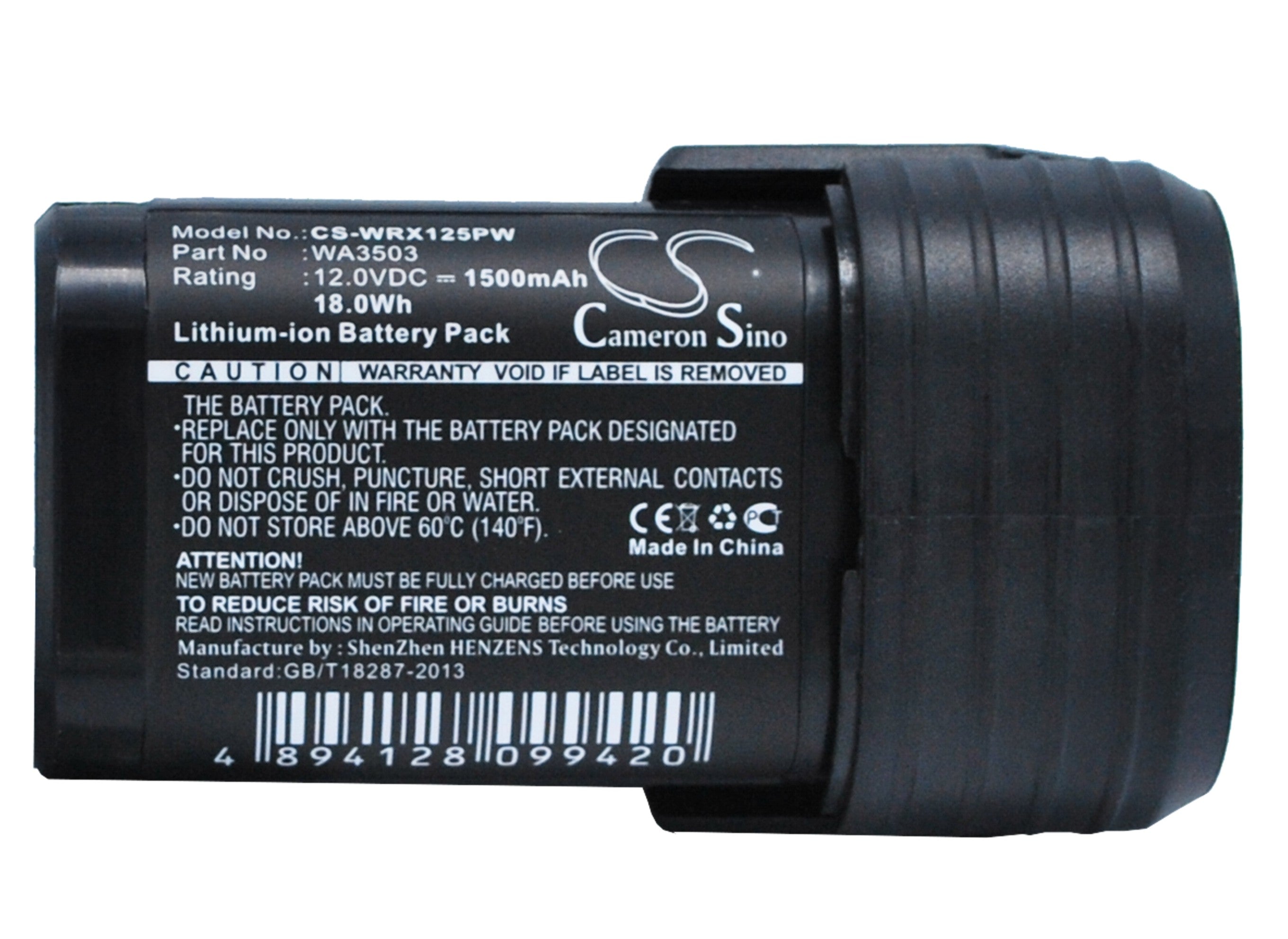12V 1500mAh Li-ion Replacement Battery for Worx WA3503 & Rockwell RK2510 Series Power Tools