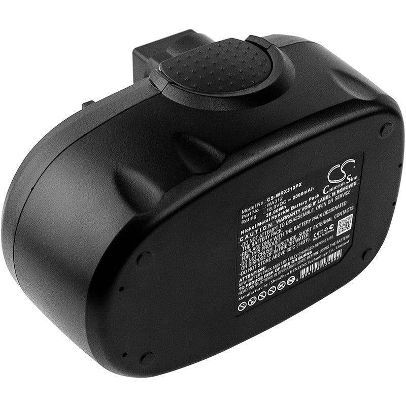 18V 2000mAh Ni-MH Replacement Battery for Worx WG150s WG541 WG900 Power Tools - WA3127 Replacement
