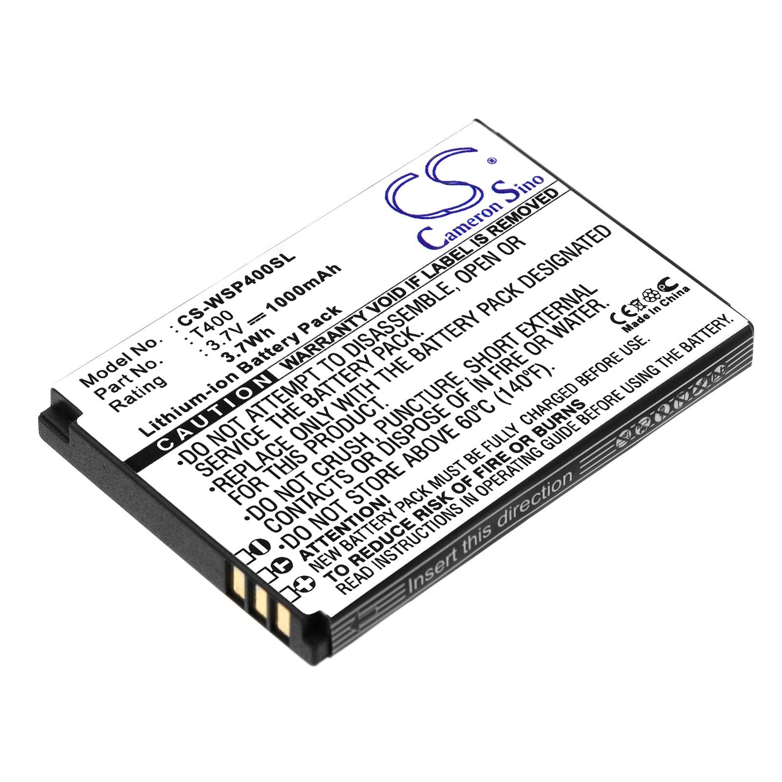 1000mAh Replacement Battery for Swissvoice MP40, T400, T600 Smartphones - 3.7V Li-ion
