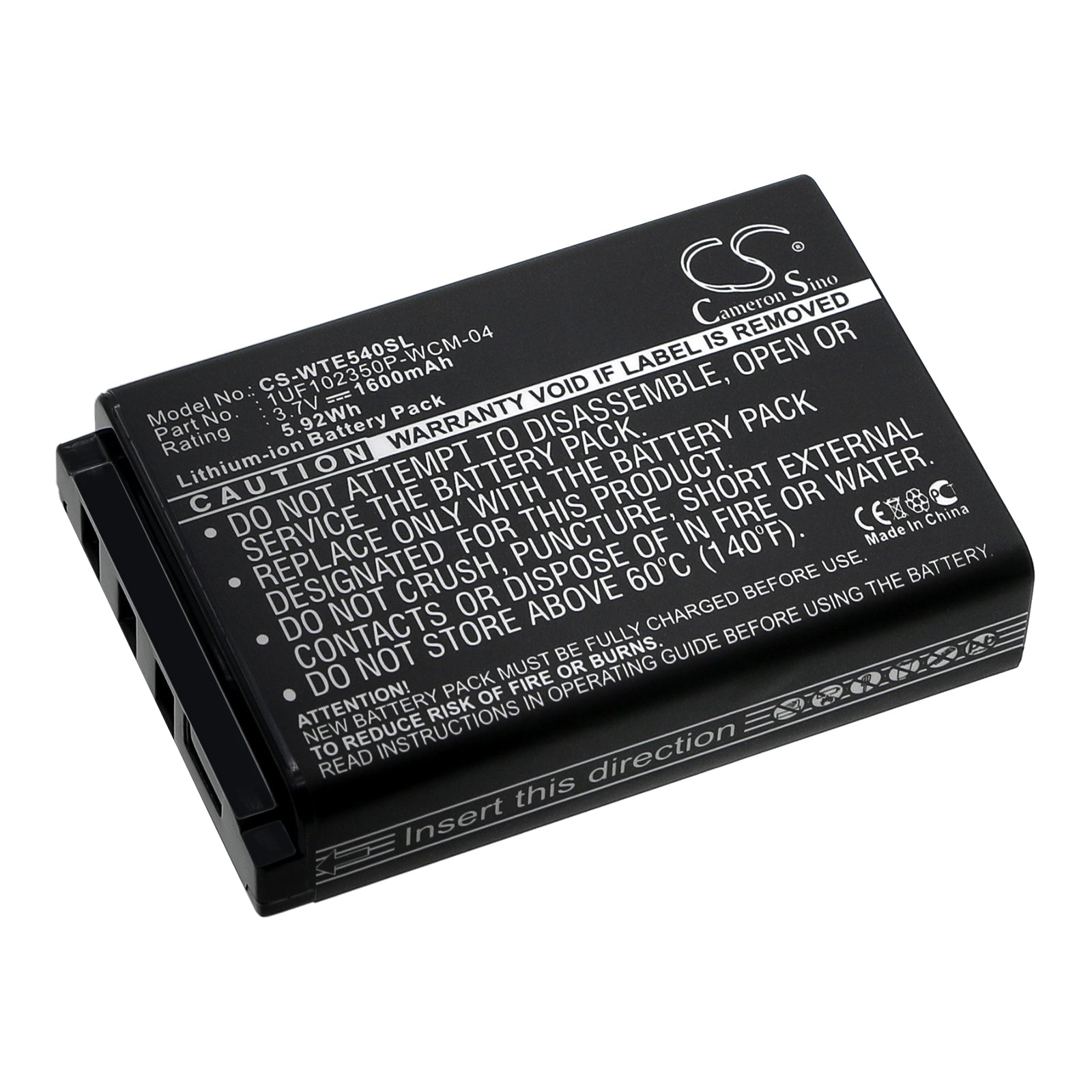 1600mAh Replacement Battery for Wacom Intuos4 Wireless PTK-540WL Tablet - 3.7V Li-ion ACK-40203