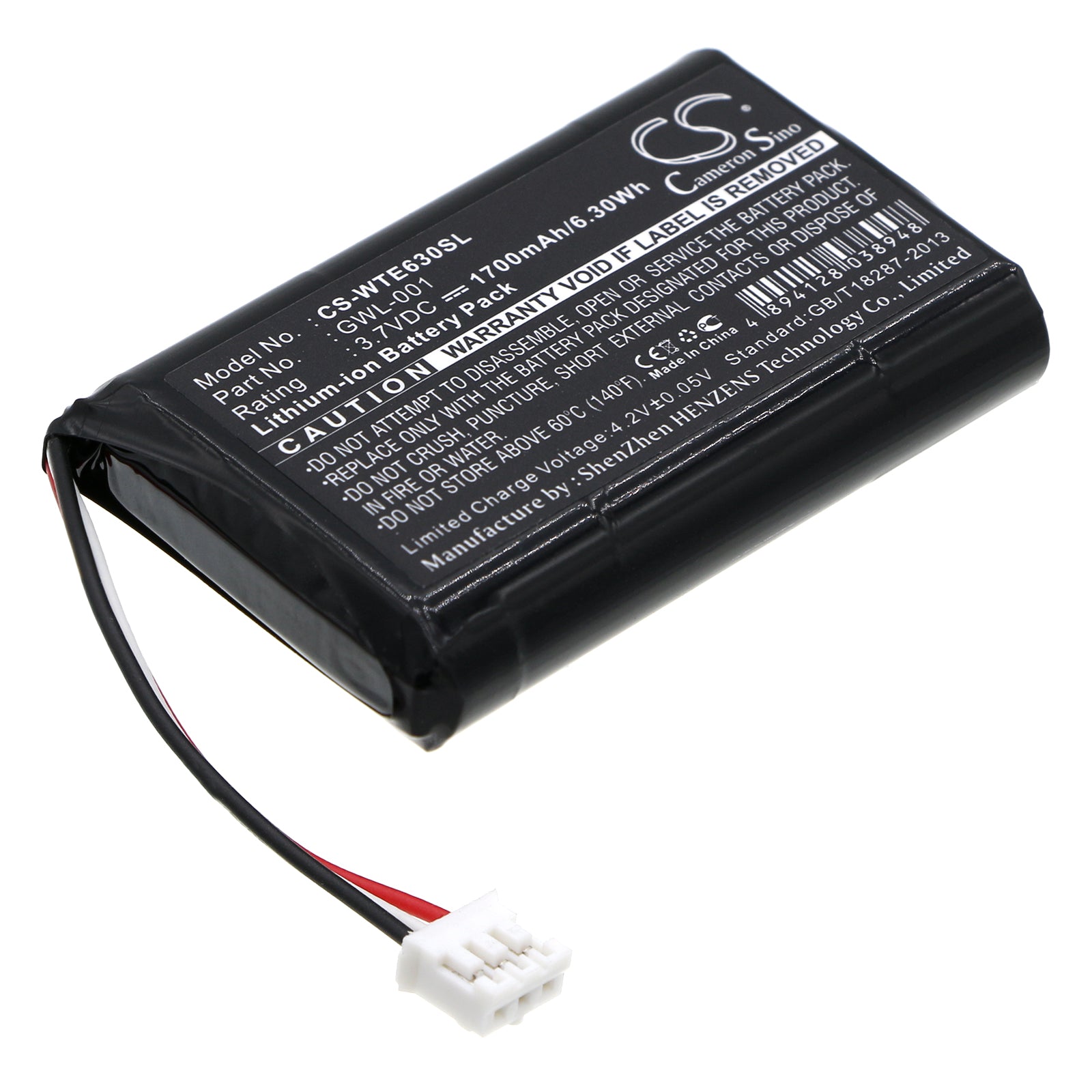 1700mAh Battery for Wacom Graphire CTE630BT, CTE620BT, Airliner WS100 Tablet - 3.7V 6.3Wh Li-ion Replacement
