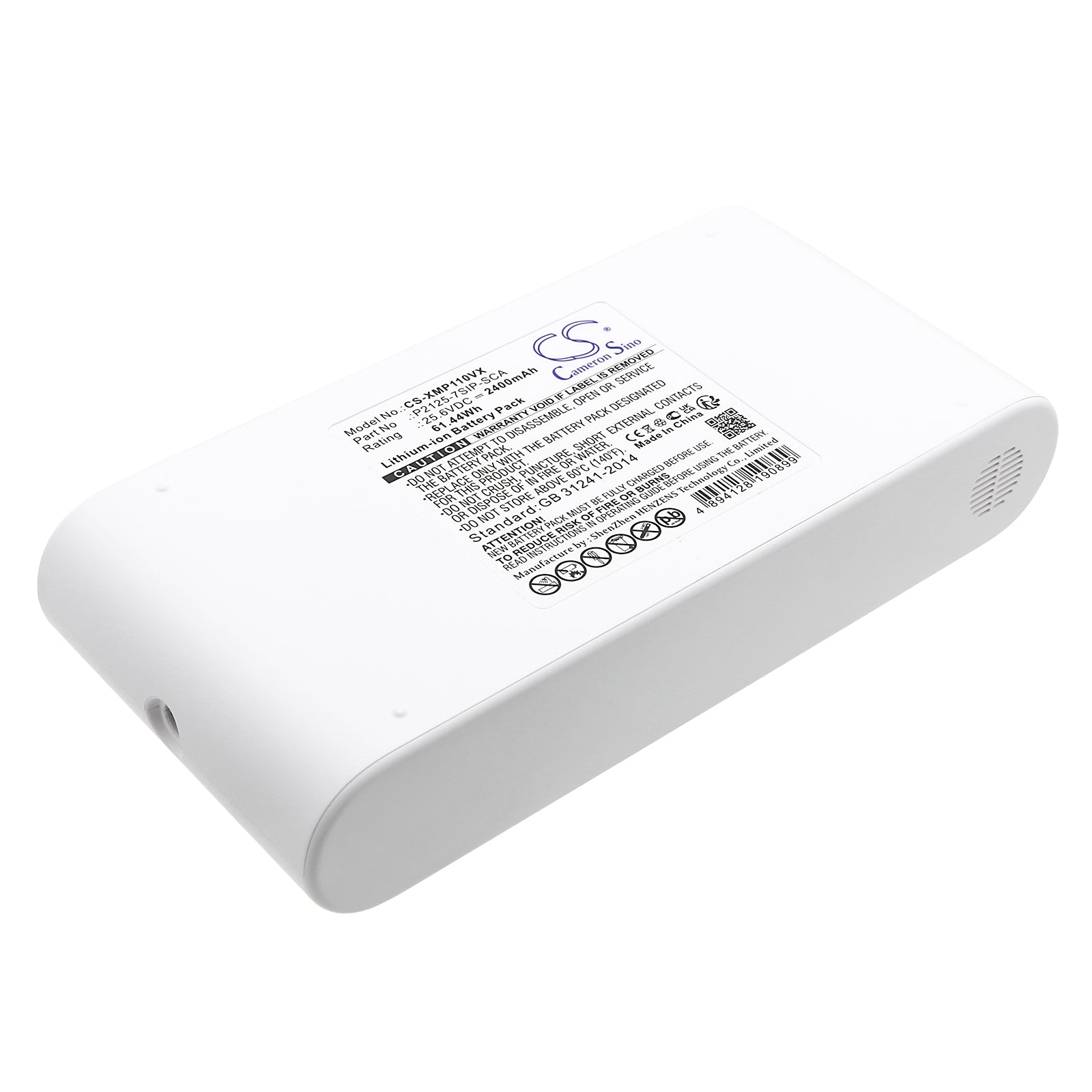2400mAh Battery for Dreame P10 Pro & P10 Vacuum, 25.6V Li-ion Replacement Pack, 61.44Wh, Cordless Stick Cleaner