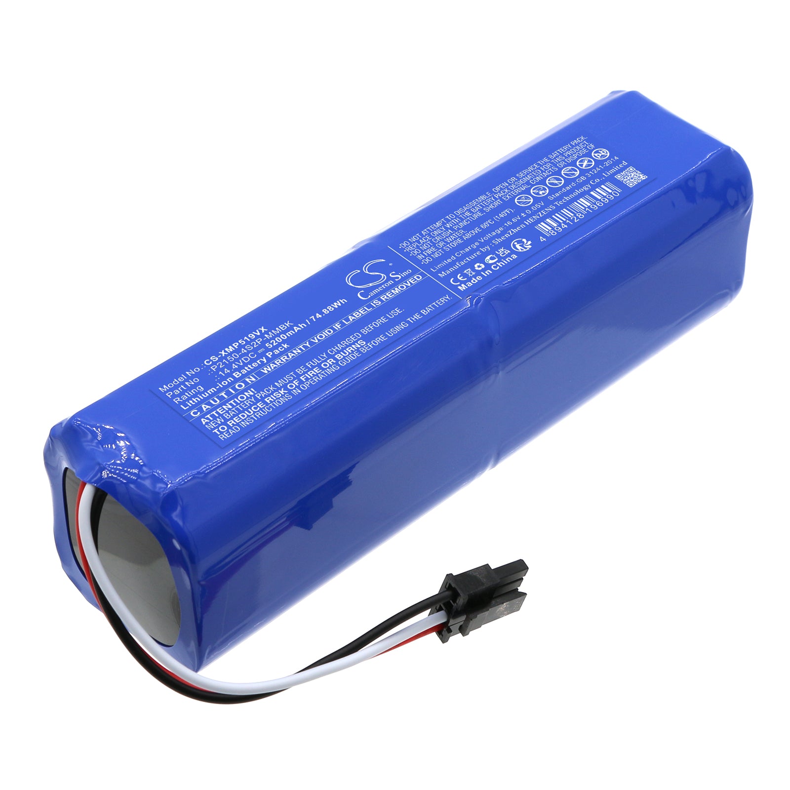 5200mAh Replacement Battery for Dreame D10s Pro, L10s Ultra & Xiaomi Mi Robot Vacuum-Mop 2 Ultra (14.4V, 74.88Wh)