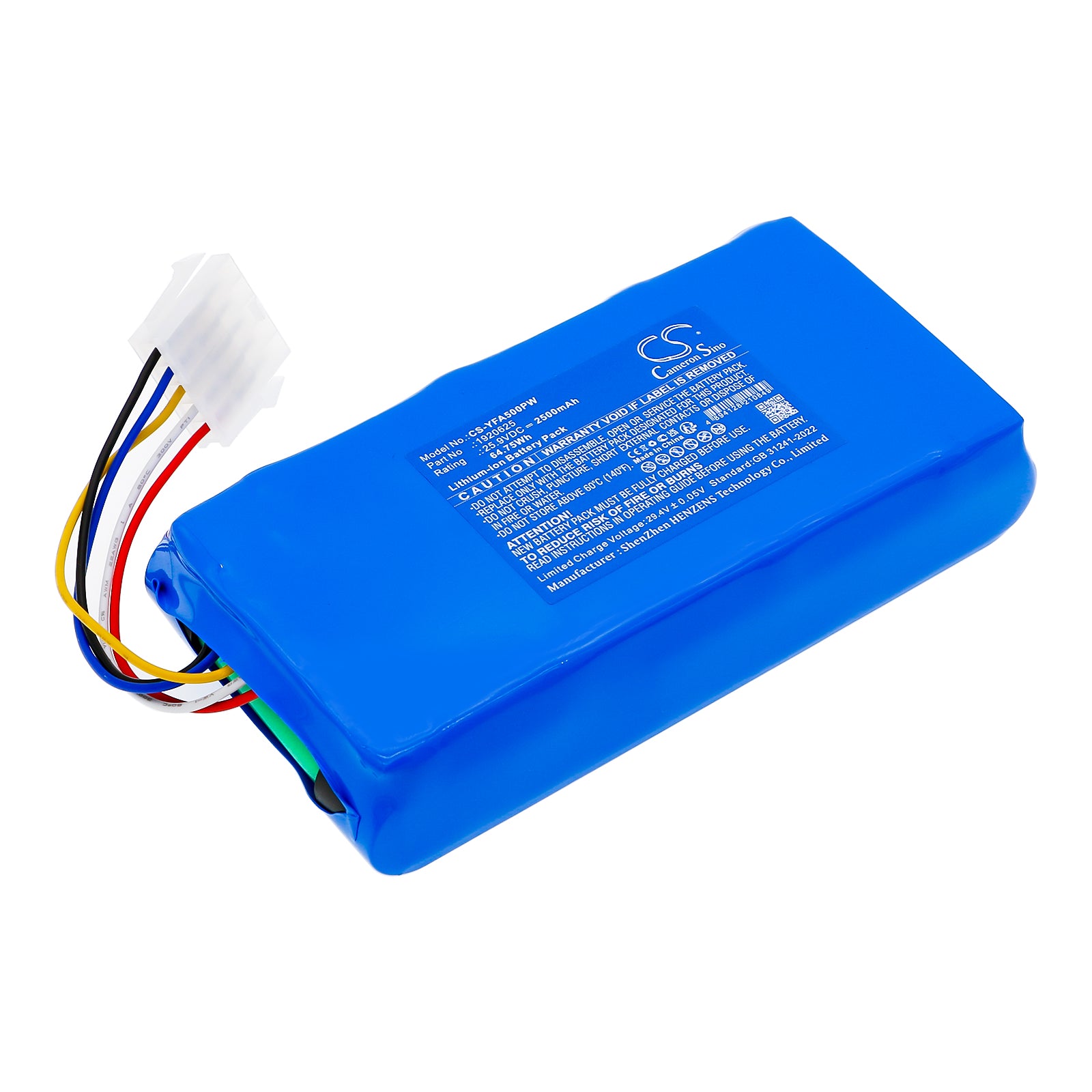 25.9V 2500mAh Lithium-ion Replacement Battery for Yard Force Classic 500 Lawn Mowers - Models 1920625 & 1958624001
