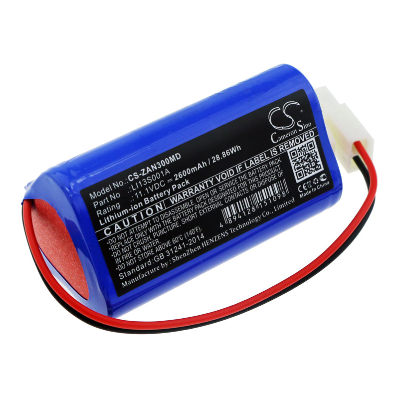 Apollo N3 Medical Battery Replacement: 11.1V 2600mAh Li-ion, Zondan Ventilator Compatible (68x36x34.4mm)