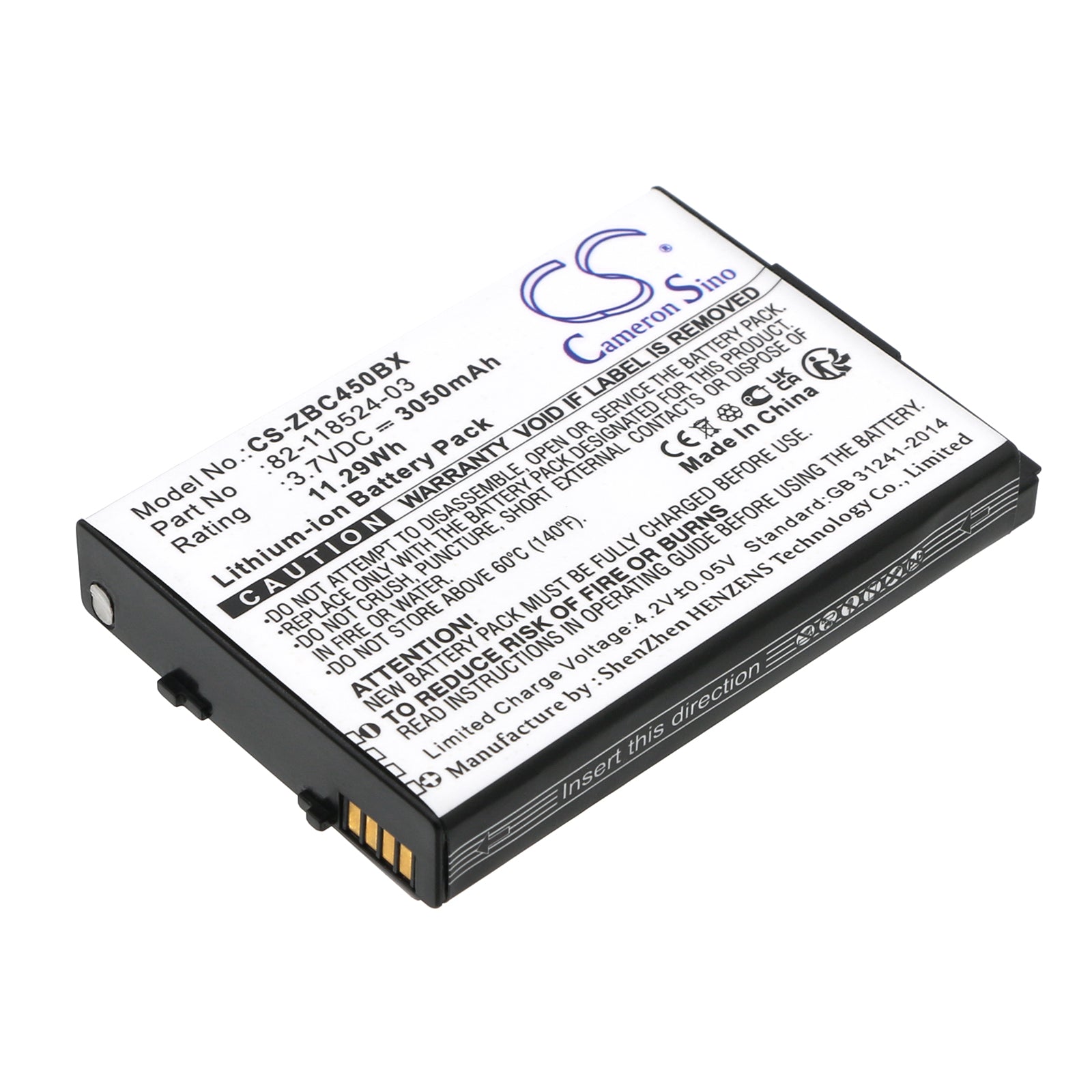3050mAh Replacement Battery for Zebra MC45 Barcode Scanner - 3.7V Li-ion, Extended Capacity