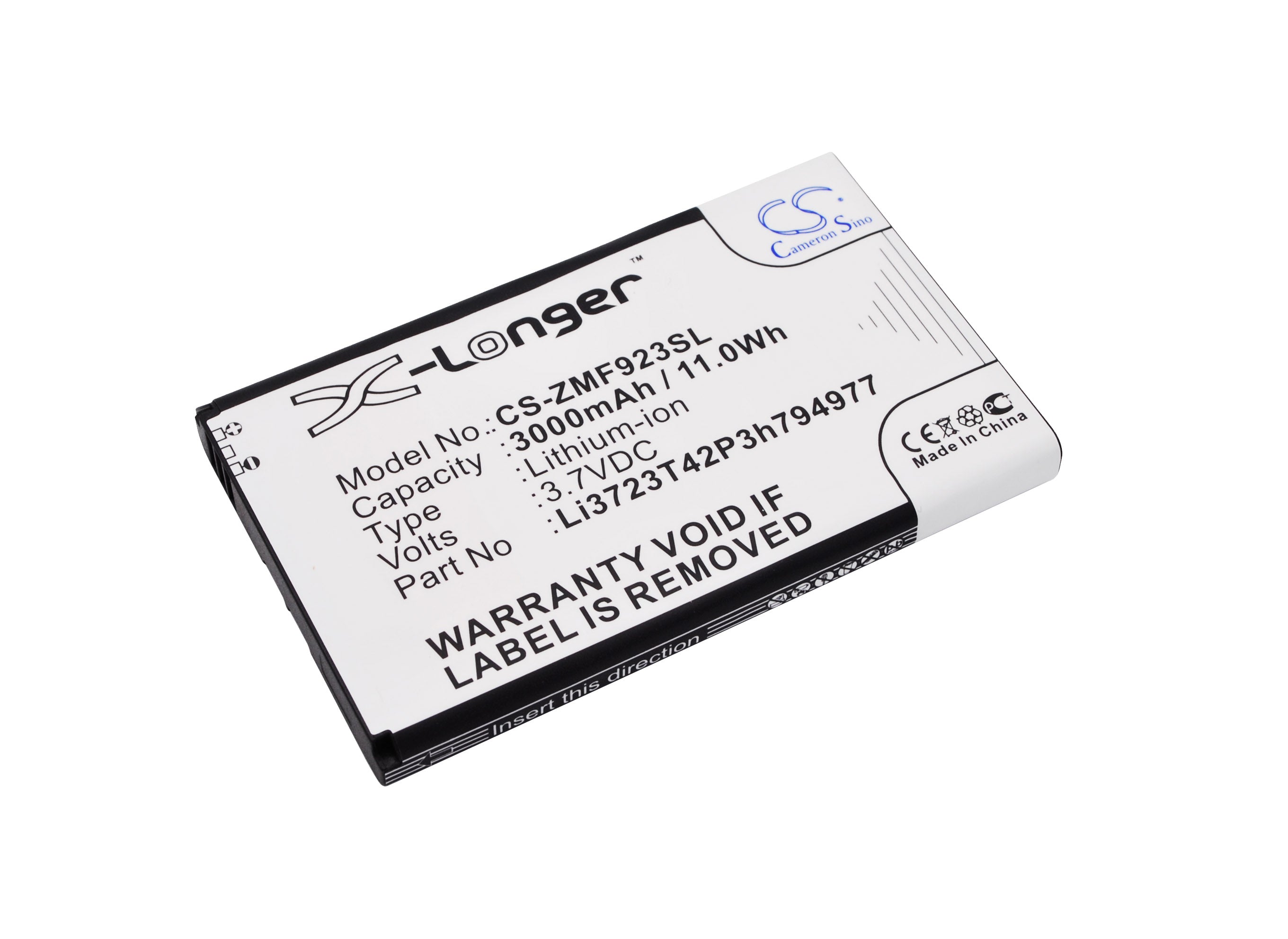 3000mAh Replacement Battery for AT&T Velocity 4G LTE Hotspot - ZTE MF923 (Li3723T42P3h794977), 3.7V Li-Polymer