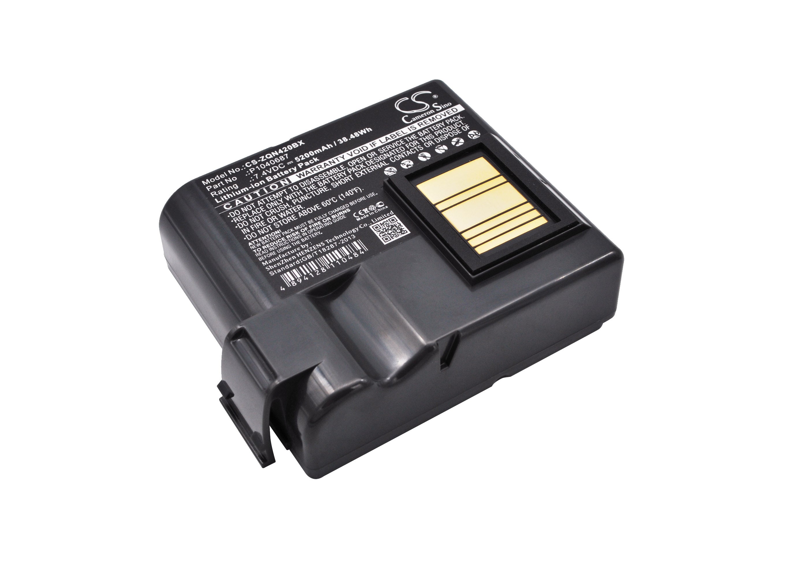 7.4V 5200mAh Li-ion Replacement Battery for Zebra QLN420 & ZQ630 Mobile Label Printers