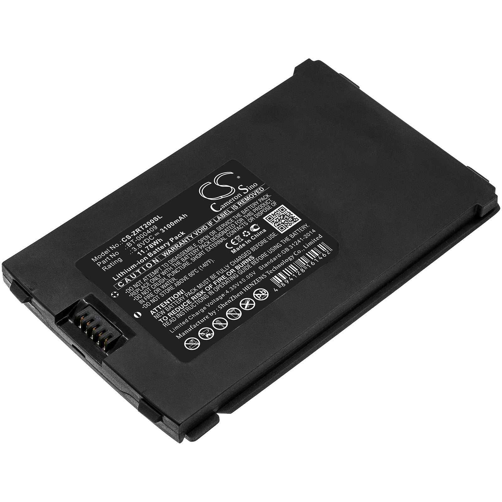 3100mAh Replacement Battery for Zebra TC2x Barcode Scanner - 3.8V Li-ion, BT-000409, BTRY-TC2X-1XMA1-01