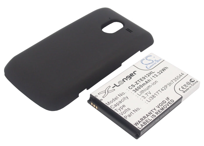 3600mAh Extended Replacement Battery for ZTE Avid 4G N9120 & MetroPCS - 3.7V Li-ion