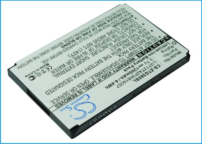 1200mAh 3.7V Li-ion Replacement Battery for Telstra G380 F165i T165i & ZTE G660 U862 Phones