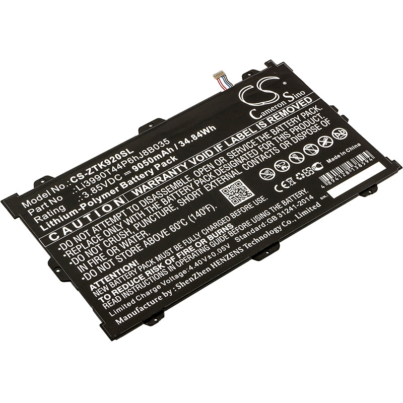9050mAh Replacement Battery for ZTE Primetime & K92 Tablet - 3.85V Li-Polymer Battery - Premium Quality