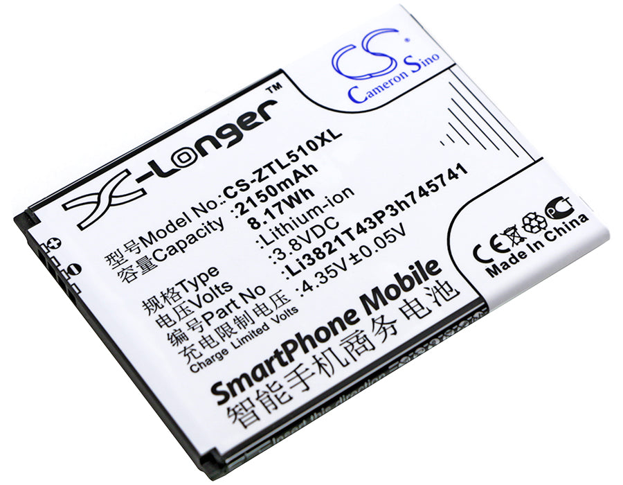 NOS Novu II / ZTE Blade L5 Plus Battery - 2150mAh, 3.8V Li-ion Replacement - Phone Power Solution