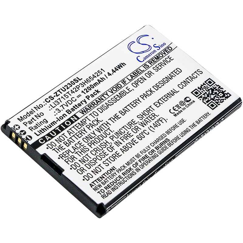1200mAh Replacement Battery for AT&T Home Base Z700 & ZTE Hotspot MF61 - 3.7V Li-ion Power