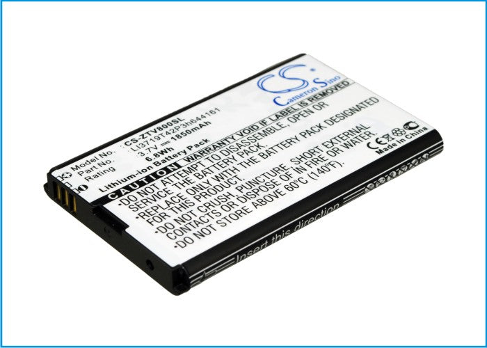 1850mAh Replacement Battery for CRICKET Engage Hotspot, TELSTRA Tough 3, ZTE Nova - 3.7V Li-ion
