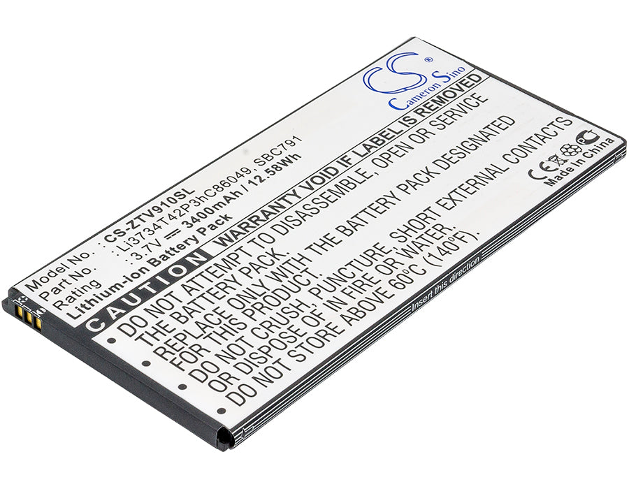 3400mAh Li-ion Replacement Battery for MTC 1055, ZTE V9, Optus Mytab Tablets - 3.7V Power