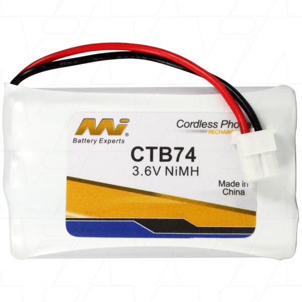 MI Battery Experts CTB74-BP1 3.6V NiMH Cordless Phone Battery - 44g Lightweight, 32x10.5mm Compact Design for Reliable Home & Office Communications