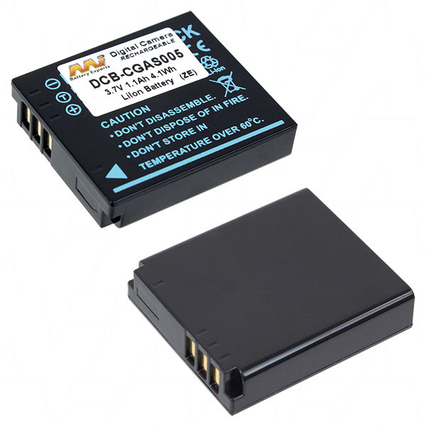 MI Battery Experts DCB-CGAS005-BP1 Pro Camera Battery - 3.7V, 1.15Ah, 4.3Wh - Lightweight 26g for Digital Still Cameras