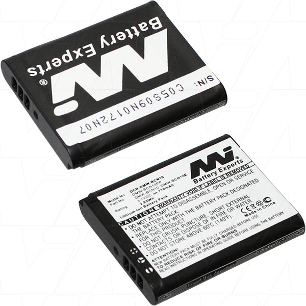 MI Battery Experts DCB-DMW-BCN10-BP1 Professional 770mAh Li-Ion Camera Battery - Compact 34.2x40.2mm, 2g Lightweight Design for Extended Shooting