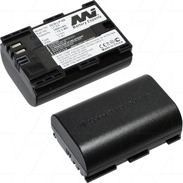 MI Battery Experts DCB-LP-E6-BP1 Professional Camera Battery 7.4V, 1.8Ah Lithium-Ion for Extended Shoots, 79g Lightweight Design