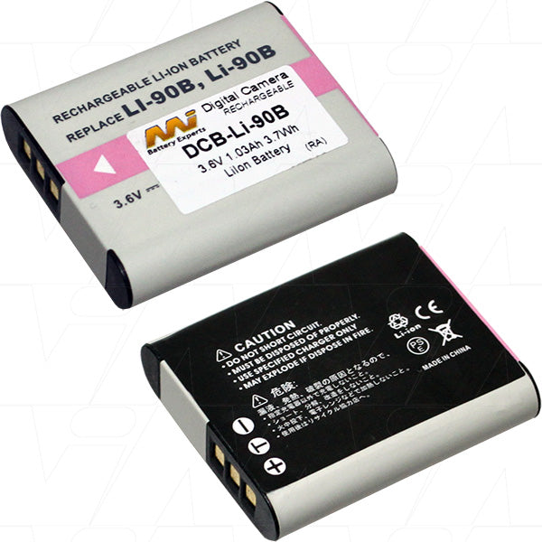 MI Battery Experts DCB-Li-90B-BP1 Professional 900mAh Li-ion Digital Camera Battery, 3.6V, 21g, 3.2Wh for Extended Shooting