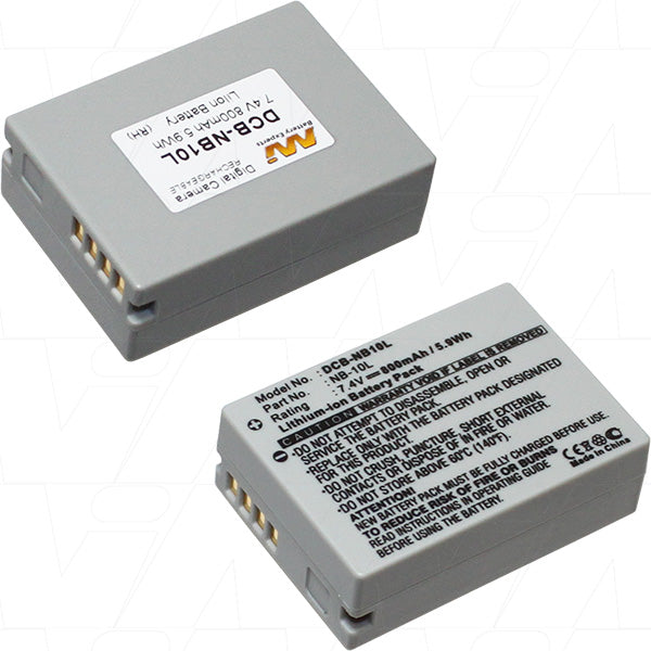 MI Battery Experts DCB-NB10L-BP1 Pro-Grade 800mAh Li-Ion Digital Camera Battery - Long-Lasting Power for Canon Cameras