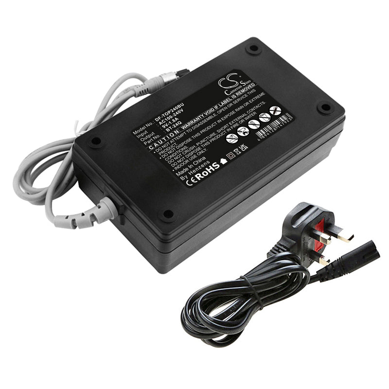Topcon BT-24Q Battery Charger for GPT/GTS Total Stations, AC/DC Power, 7.7V Output, 144.5x80.5x47mm