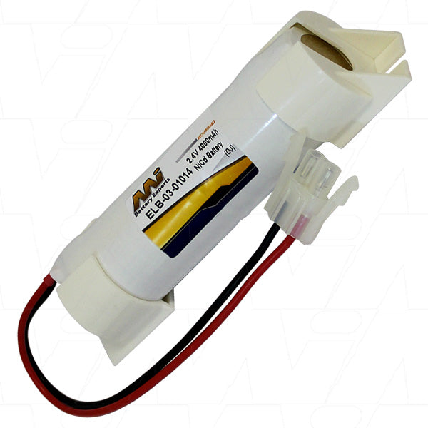 MI Battery Experts ELB-03-01014 2.4V NiCd Emergency Lighting Battery Pack - 4Ah Capacity, Professional-Grade for Commercial Applications