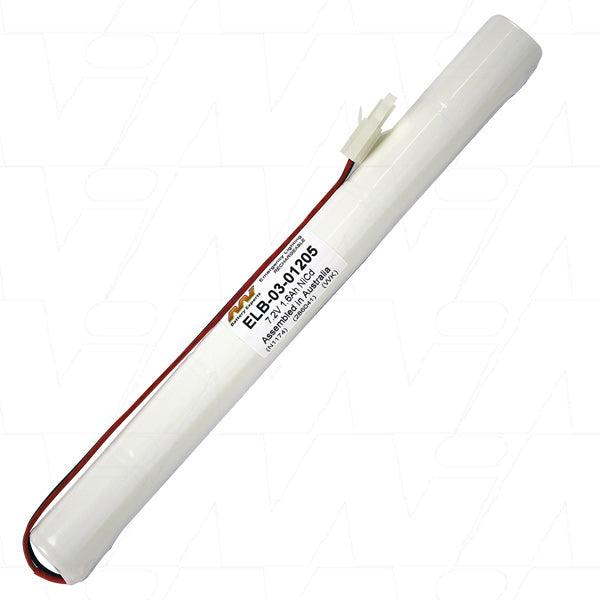 MI Battery Experts ELB-03-01205 NiCd 7.2V 1.6Ah Battery Pack for Emergency Lighting & Industrial Applications