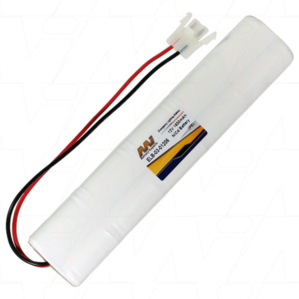 MI Battery Experts ELB-03-01206 12V 1.6Ah NiCd Emergency Lighting Battery Pack - Professional-Grade Backup Power Solution