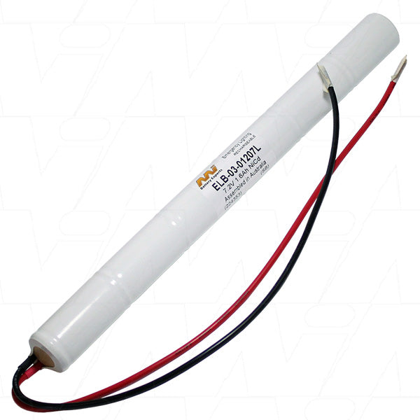 MI Battery Experts ELB-03-01207L 7.2V 1.6Ah NiCd Battery Pack for Emergency Lighting & Industrial Use - Durable & Reliable