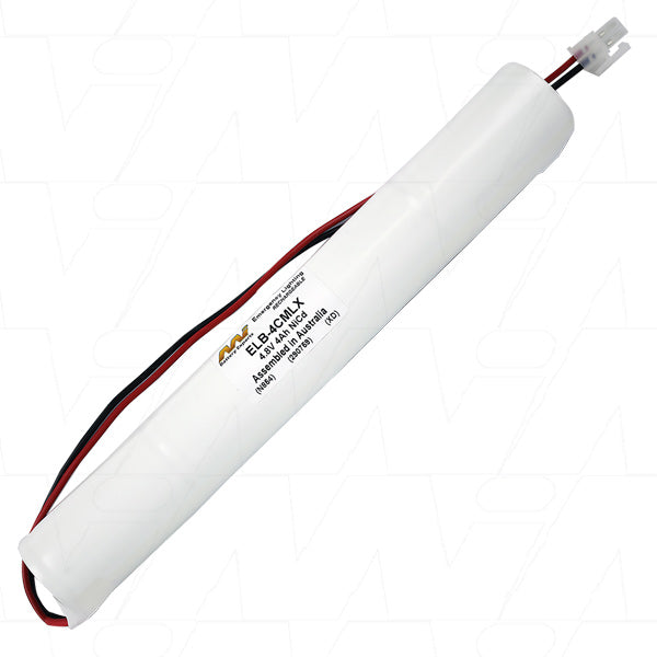 MI Battery Experts ELB-4CMLX 4.8V 4Ah NiCd Battery Pack for Emergency Lighting & Industrial Backup Power - Professional-Grade Reliability