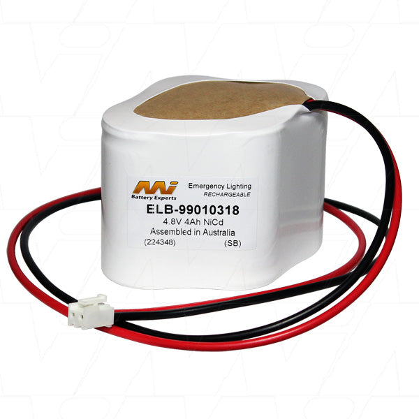 MI Battery Experts ELB-99010318 4.8V NiCd Industrial Battery Pack - 4Ah Capacity, 19.2Wh, Heavy-Duty Design for Demanding Applications