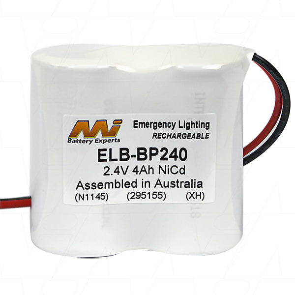 MI Battery Experts ELB-BP240 2.4V 4Ah NiCd Emergency Lighting Battery - Rapid Response, Industrial-Grade, for Exit Signs & Safety Systems