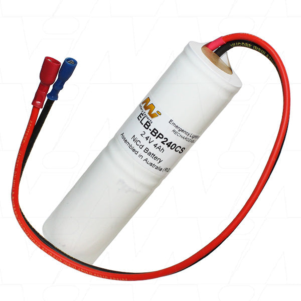 MI Battery Experts ELB-BP240CS 2.4V 4Ah NiCd Emergency Lighting Battery - Professional-Grade Backup Power for Exit Signs & Safety Systems