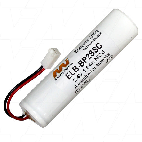 MI Battery Experts ELB-BP2SSC NiCd Emergency Lighting Battery Pack - 2.4V 1.6Ah for Commercial Safety Systems