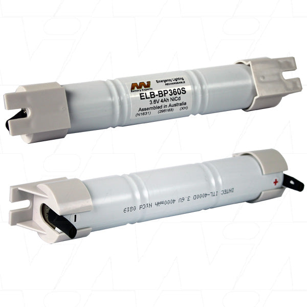 MI Battery Experts ELB-BP360S 3.6V 4Ah NiCd Emergency Lighting Battery - Industrial-Grade, Long-Life Power for Exit Signs & Backup Systems