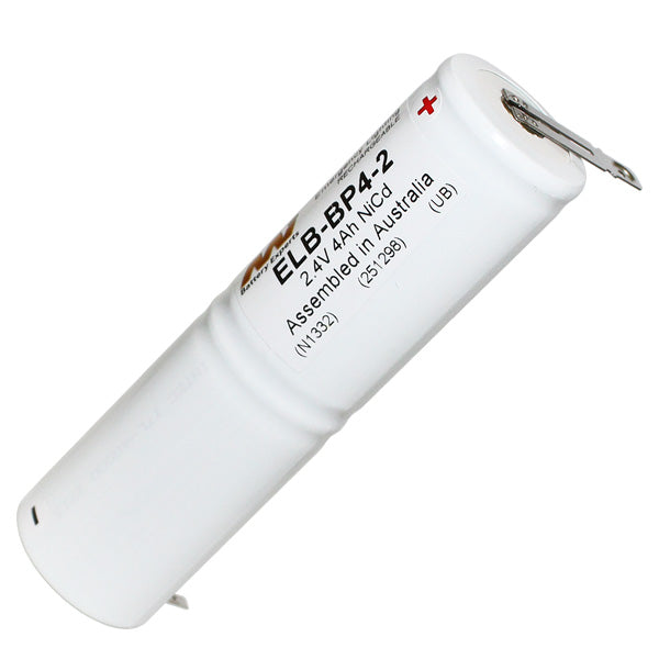 MI Battery Experts ELB-BP4-2 NiCd Emergency Lighting Battery Pack - 2.4V 4Ah for Exit Signs & Hallway Fixtures
