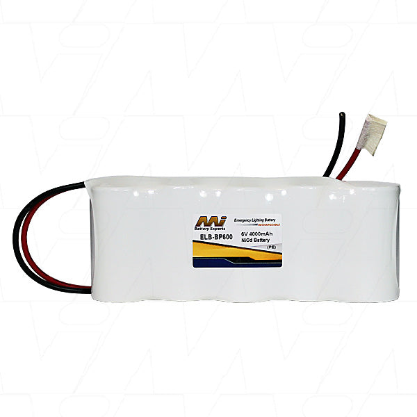 MI Battery Experts ELB-BP600 6V 4Ah NiCd Emergency Lighting Battery - Industrial-Grade Backup Power for Exit Signs & Fixtures