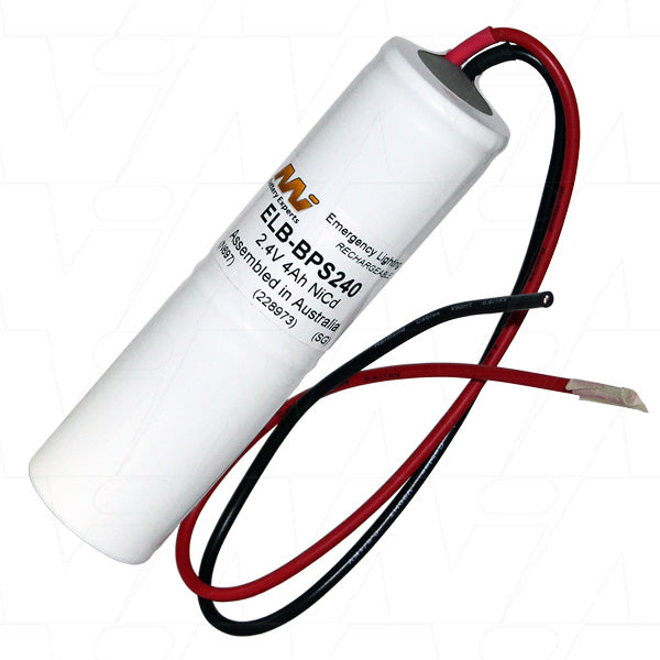 MI Battery Experts ELB-BPS240 2.4V 4Ah NiCd Emergency Lighting Battery - Reliable Backup Power for Exit Signs & Pathways